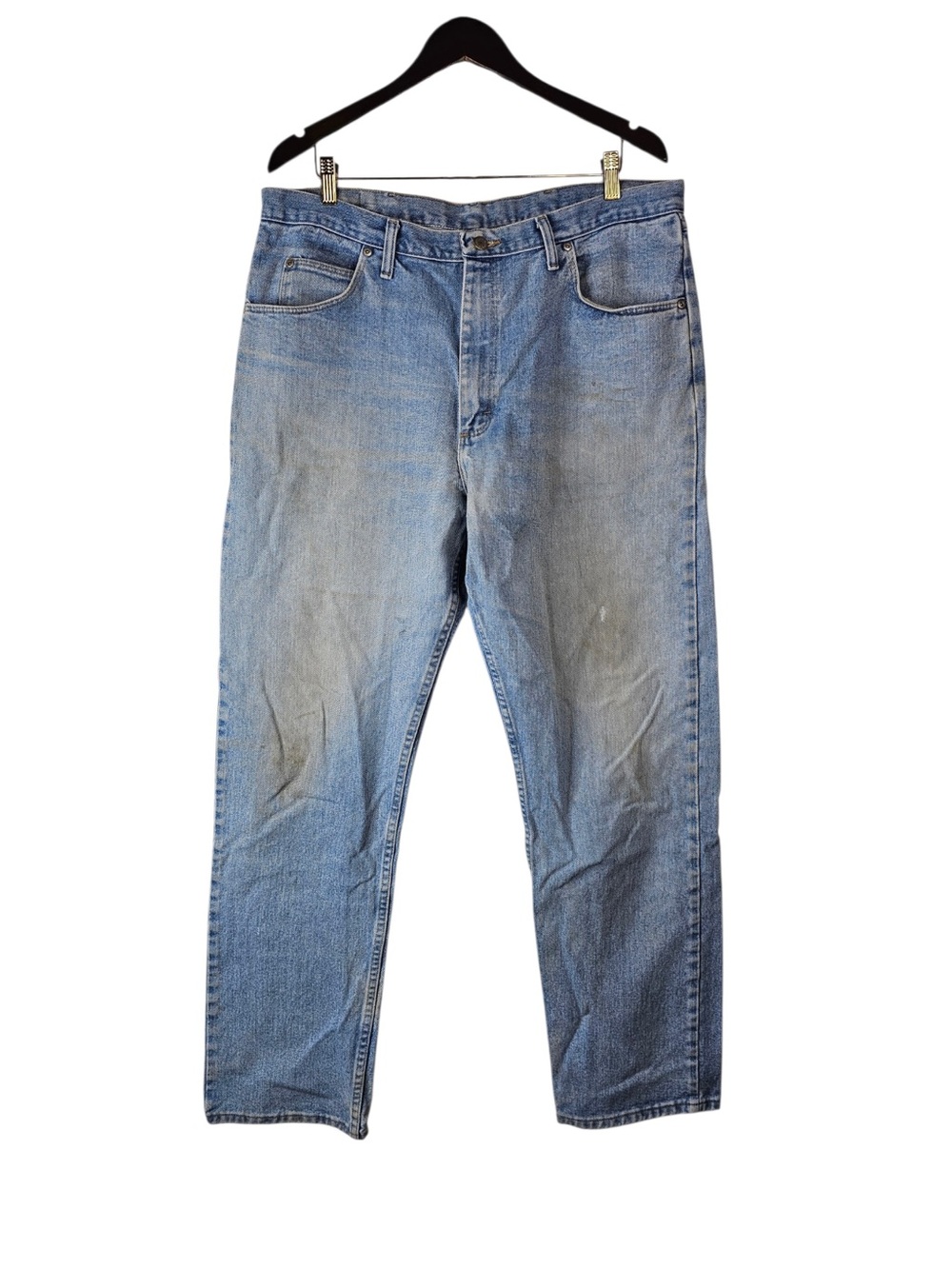 Wrangler Men's Regular Fit Light Wash Blue Denim Jeans 38x34